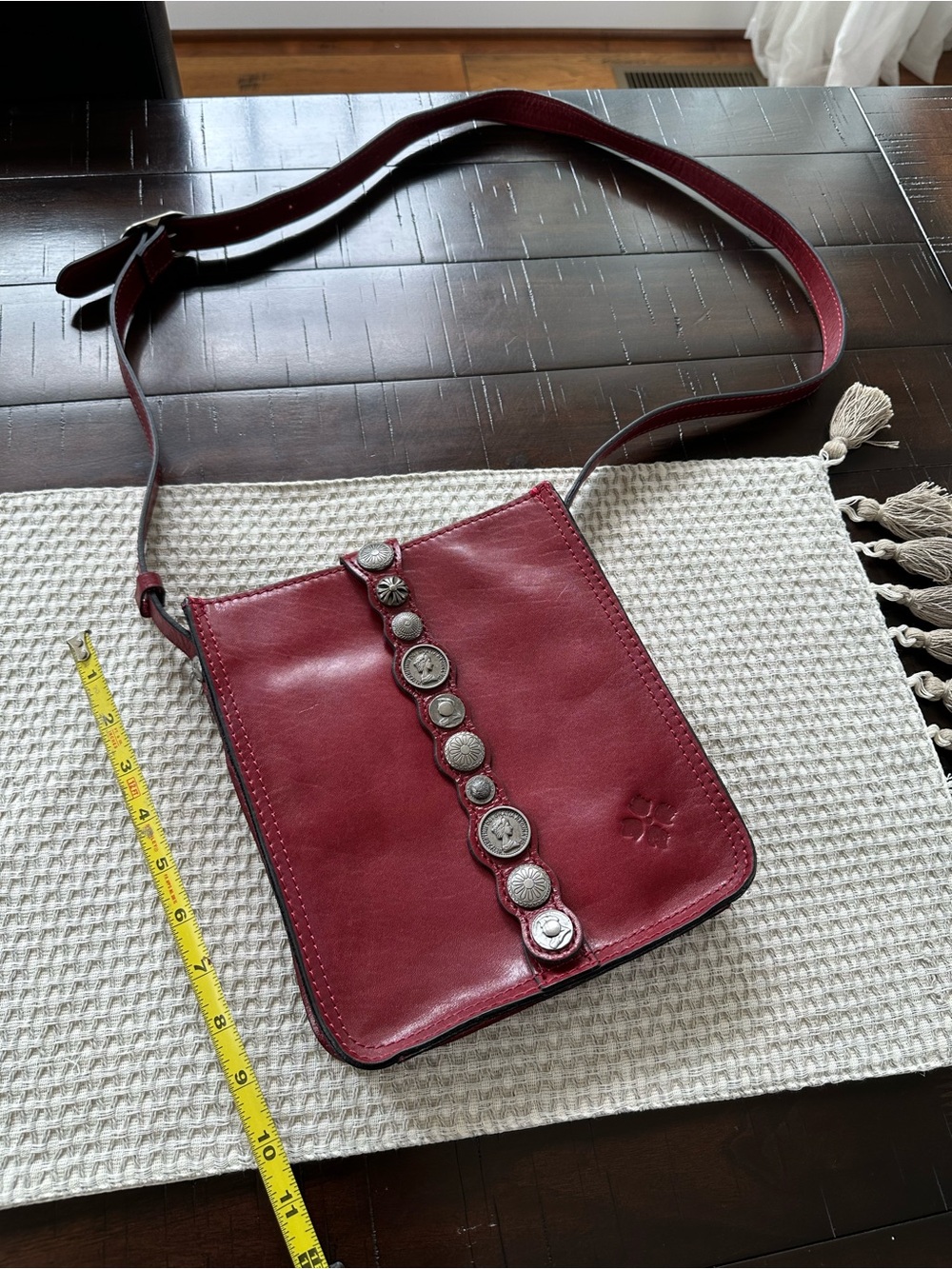 Patricia Nash Red Crossbody Bag with Silver Accent Coins